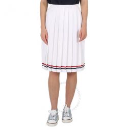 White Elite Pleated Midi Skirt, Brand Size 38 (US Size 6)