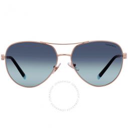 Azure Gradient Blue Pilot Ladies Sunglasses