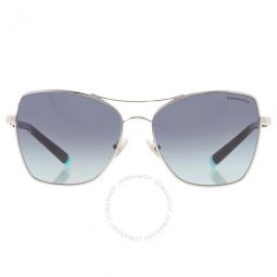 Azure Gradient Blue Square Ladies Sunglasses