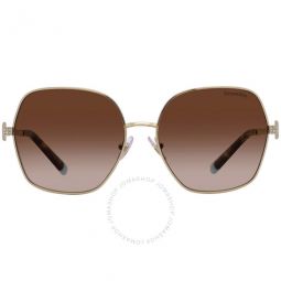 Brown Gradient Irregular Ladies Sunglasses
