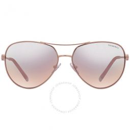 Gray Mirrored Rose Gold Pilot Ladies Sunglasses