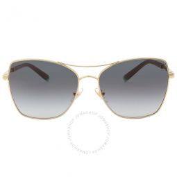 Light Brown Gradient Blue Square Ladies Sunglasses