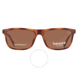 Polarized Brown Rectangular Mens Sunglasses