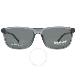 Polarized Green Rectangular Mens Sunglasses
