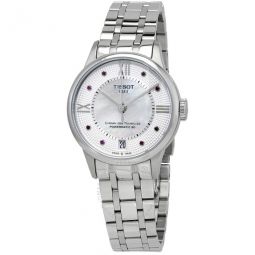 Chemin Des Tourelles White Mother of Pearl Rubies Dial Ladies Watch