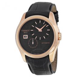 Couturier Automatic Black Dial Black Leather Mens Watch T0354283605100