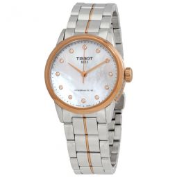 Luxury Automatic Diamond White Mother of Pearl Dial Ladies Watch