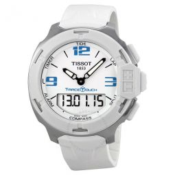 T-Race Touch White Analog Digital Dial White Synthetic Strap Unisex Watch T0814201701701