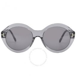 Seraphina Smoke Mirror Round Ladies Sunglasses