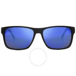 Mirror Blue Rectangular Mens Sunglasses