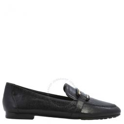 Ladies Perfect Black Tory Georgia Leather Loafers, Size 6
