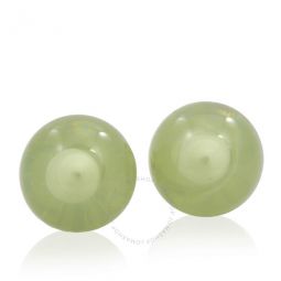 Ladies Tory Silver/Green Resin Logo Earrings