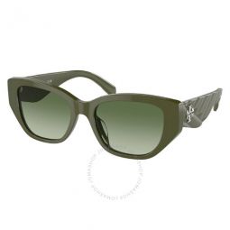 Light Green Gradient Dark Green Rectangular Ladies Sunglasses