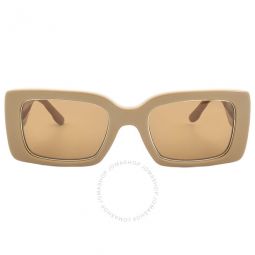 Solid Brown Rectangular Ladies Sunglasses
