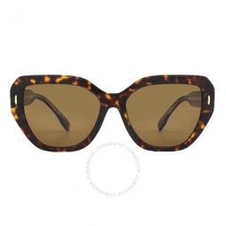 Solid Dark Brown Cat Eye Ladies Sunglasses
