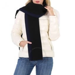 Tory Navy Double-Faced Wool And Cashmere Scarf