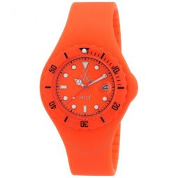 Orange Dial Orange Silicone Unisex Watch