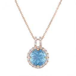 18K Rose Gold Diamond & Topaz Necklace