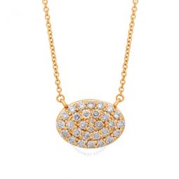 18K Rose Gold Oval Cluster Diamond Necklace
