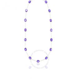18K Yellow Gold Oval Faceted Amethyst NecklaceLength: 18 inches