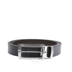 Two Buckle Saffiano Leather Adjustable Gift Box Belt, Size One Size