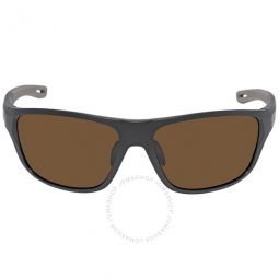 Brown Polarized Oleophobic Wrap Mens Sunglasses