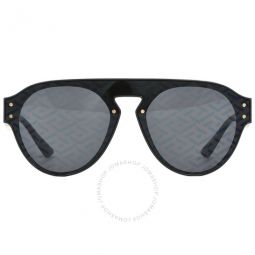 Dark Gray Monogram Blue Square Mens Sunglasses