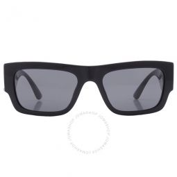 Dark Gray Rectangular Mens Sunglasses