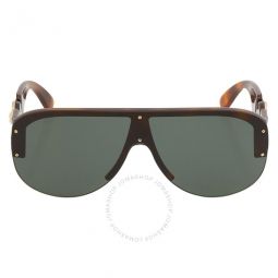 Dark Green Shield Mens Sunglasses