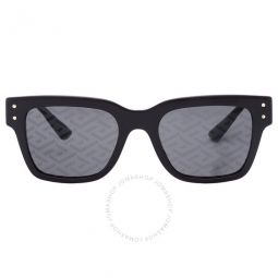Dark Grey Monogram Blue Square Mens Sunglasses