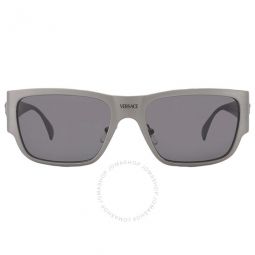 Dark Grey Rectangular Mens Sunglasses