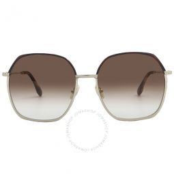 Brown Gradient Irregular Ladies Sunglasses