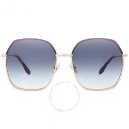 Gradient Blue Irregular Ladies Sunglasses