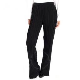 Ladies Black High-waist Pleated Trousers, Brand Size 6