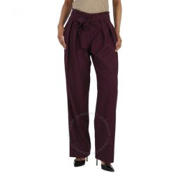 Ladies Pants Purple 2 Pleat Tie Pant, Brand Size 6 (US Size 2)