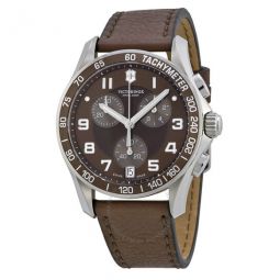 Swiss Army Chrono Classic Brown Dial Brown Leather Mens Watch