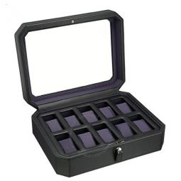 Windsor Ten Piece Black/Purple Watch Box