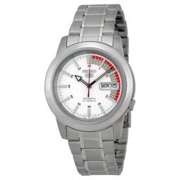 5 Automatic White Dial Stainless Steel Mens Watch