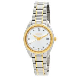 Diamonds Quartz Silver Dial Two-Tone Ladies Watch