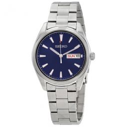 Quartz Blue Dial Stainless Steel Mens Watch