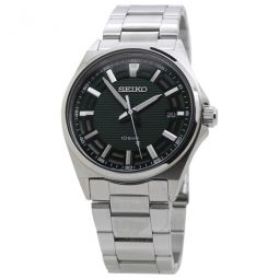 Quartz Green Dial Stainless Steel Mens Watch