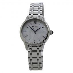 Quartz White Dial Stainless Steel Ladies Watch