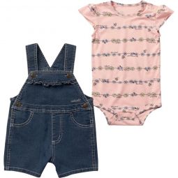 Daisy Chain SS Bodysuit & Denim Shortall Set - Infant Girls