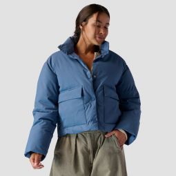 Cropped Boxy Snap Front Puffer - Womens