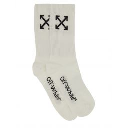 오프화이트 로고 인타르시아 리브 양말 OWRA039