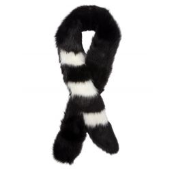 미색 인조 모피 스카프 MA002237051