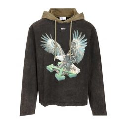 오프 화이트 이글 애로우 드로스트링 후드 티셔츠 OMAB09DF25JER003