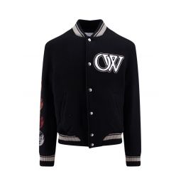 오프화이트 로고 디테일 봄버 재킷 OMEH053F23FAB002