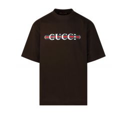 Gucci 로고 프린트 크루넥 티셔츠 798115XJHDG