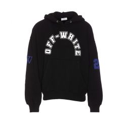 Off White 로고 프린트 드로스트링 후디 OMBB118S24FLE005